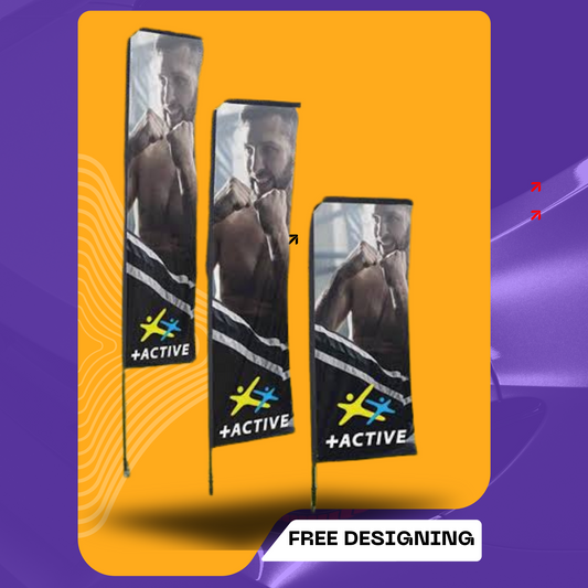 2X Telescopic Flags 3m